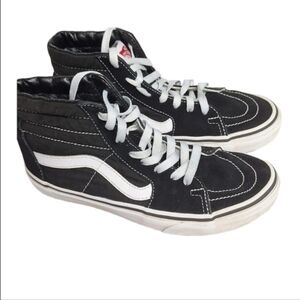 Vans High Top Shoes Black White Unisex